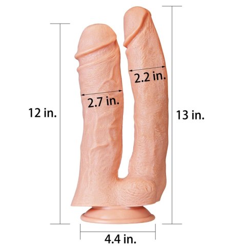 33/6,5 cm Lovetoy Realistic Mega Double Dildo olbrzymie podwójne dildo