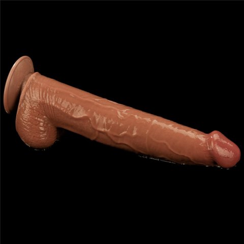 Lovetoy 13.5'' King Sized Sliding Skin Dual Layer Dong Brown
