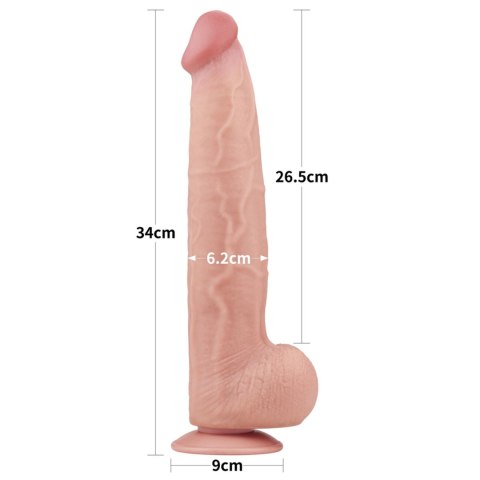 Lovetoy 13.5'' King Sized Sliding Skin Dual Layer Dong