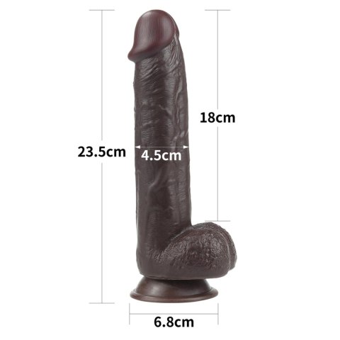 Lovetoy 9.0'' Sliding Skin Dual Layer Dong - Black