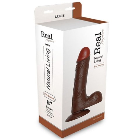 Real Rapture Dildo-REALISTIC DILDO REAL RAPTURE BROWN 8""""""""""""""""