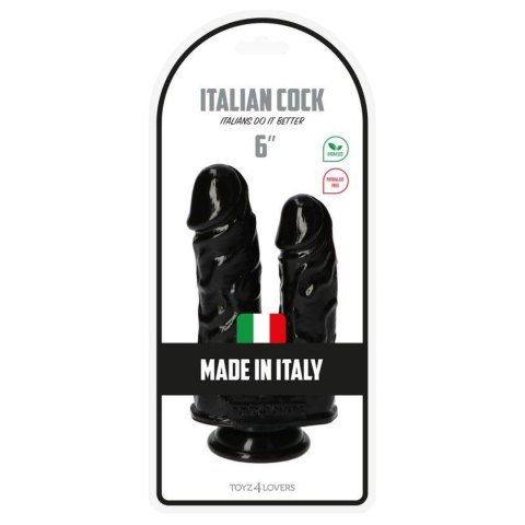 15,5/3,5 cm Toyz4lovers Italian Cock 6" Black podwójne dildo