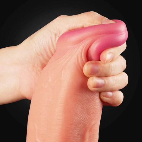 Lovetoy 12"" Dual Layered Platinum Silicone Cock