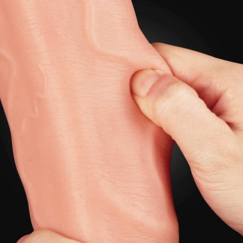 Lovetoy 12"" Dual Layered Platinum Silicone Cock