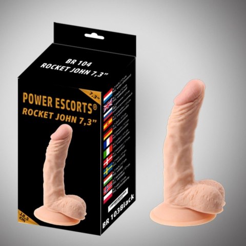 Power Escorts Rocket john 7,3 inch flesh realistic dildo 7,3 inch / 18,5 cm