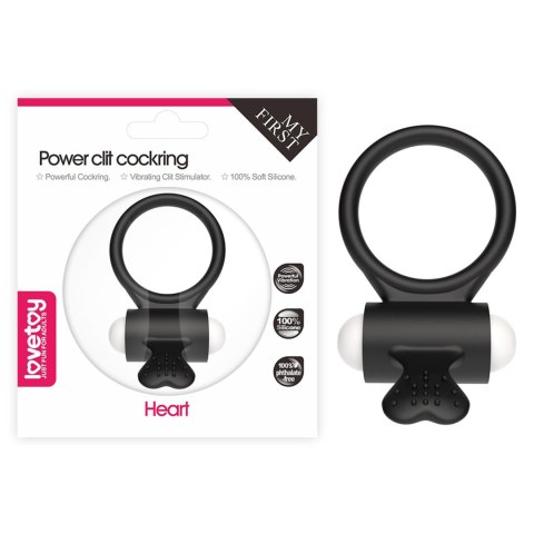 Lovetoy Power Clit Silicone Cockring Black