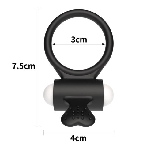 Lovetoy Power Clit Silicone Cockring Black