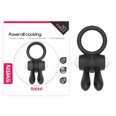 Lovetoy Power Clit Silicone Cockring Black