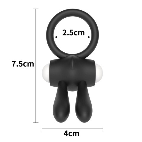 Lovetoy Power Clit Silicone Cockring Black