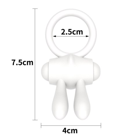 Lovetoy Power Clit Silicone Cockring White