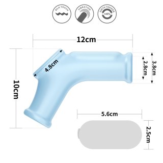 Lovetoy Vibrating Silk Knights Ring with Scrotum Sleeve (Blue)