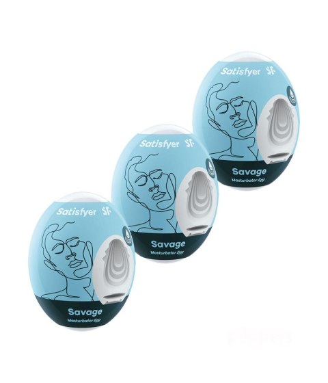 Satisfyer Masturbator-Eggs (set of 3 Savage)