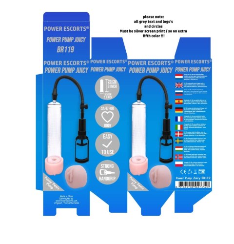 Power Escorts Power Escorts -Power Pump Juicy - Penis Pump - With Improved Exchangeable Pussy - Black/Transparant