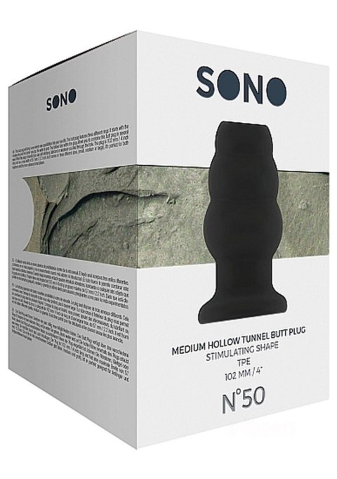 Sono No.50 - Medium Hollow Tunnel Butt Plug - 4 Inch - Black