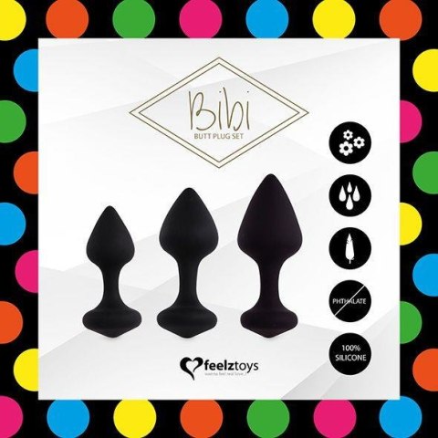 FeelzToys FeelzToys - Bibi Butt Plug Set 3 pcs Black