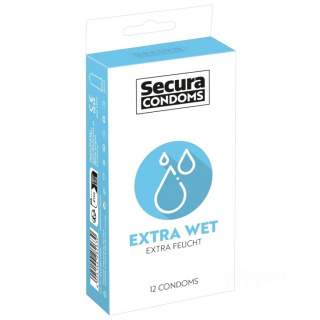 Secura Condoms Extra Wet 12 mocno nawilżonych prezerwatyw