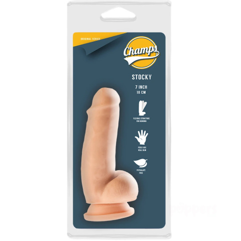 11/4,5 cm Champs Stocky dildo z jądrami i przyssawką