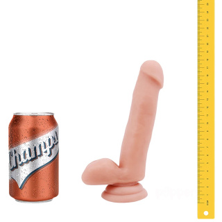 13/3,5 cm Champs DUAL DENSITY Cocky dwuwarstwowe dildo z jądrami i przyssawką