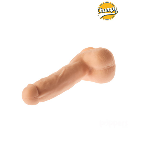 15/3,5 cm Champs Curly dildo z jądrami i przyssawką