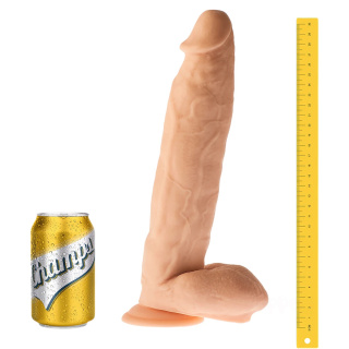 23/5 cm Champs Veiny duże dildo z jądrami i przyssawką