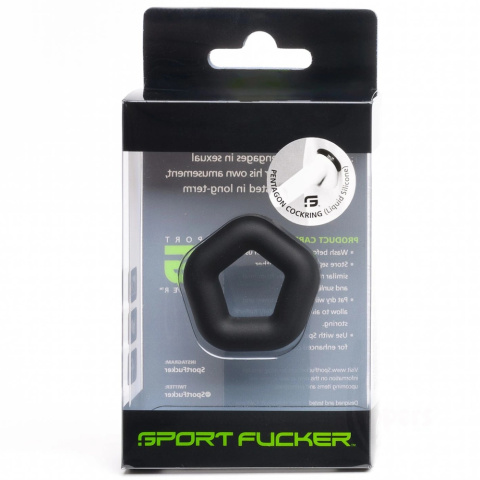 19 mm Sport Fucker Pentagon Black pierścień erekcyjny