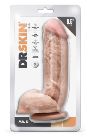 16/4 cm Blush Dr. Skin Mr.D dildo z jądrami i przyssawką