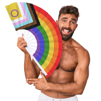 Wachlarz tęczowy LGBT+ Pride 64 cm