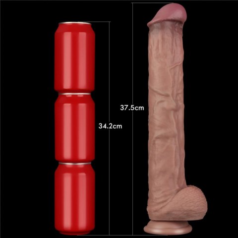 14.5'' Dual Layered Bendable Silicone Cock XXL(Flesh)