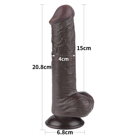 8'' Sliding Skin Dual Layer Dong Black