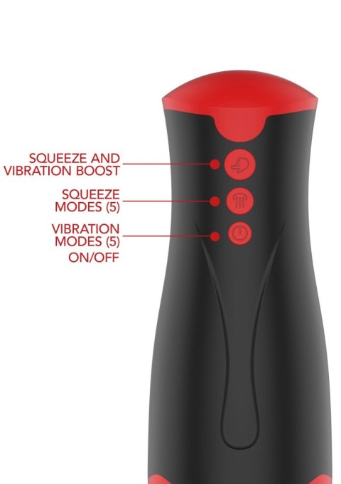 Masturbator Vibrating&Squeeze Black