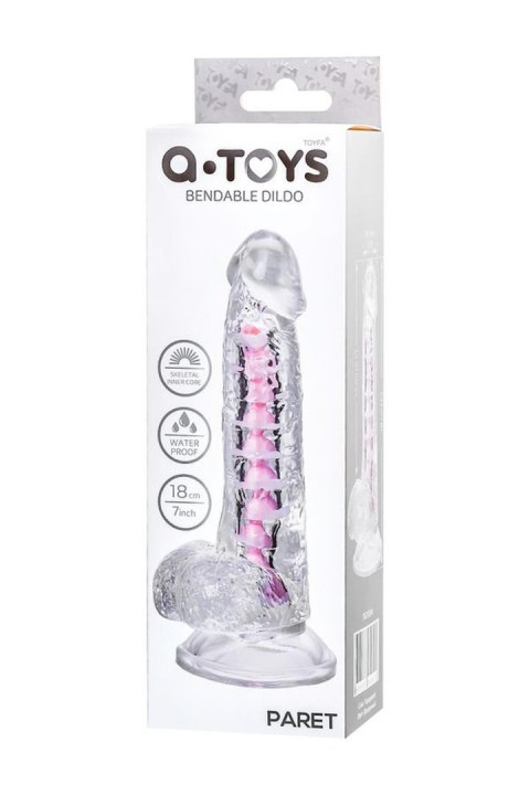 Flexible dildo A-Toys Paret, transparent, 18 cm