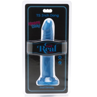17/3,5 cm ToyJoy Get Real Happy dwuwarstwowe niebieskie dildo 7,5" W