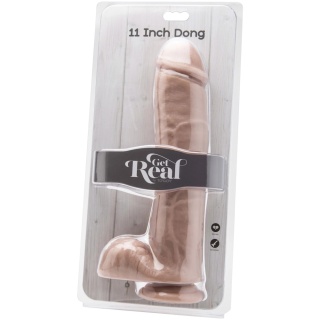 22/5,5 cm ToyJoy Get Real duże grube dildo z jądrami i przyssawką 11"