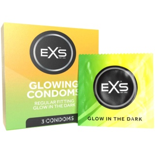 EXS Glowing prezerwatywy świecące w ciemności 3 szt.