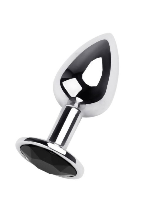 Metal by TOYFA, Anal rhinestone , metal, silver, with tourmaline crystal, 7 cm, O 2.8 cm, 50 g