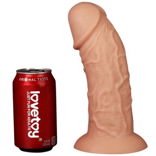 19/6,5 cm Lovetoy Legendary King-Sized Realistic Curved Dildo grube wygięte dildo z przyssawką