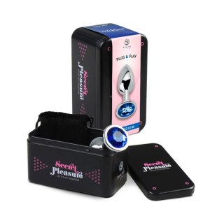 BLUE JEWELLED METAL BUTT PLUG