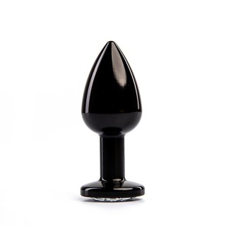 Black Butt Plug with White Diamond