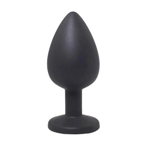 Black large butt plug with white crystal