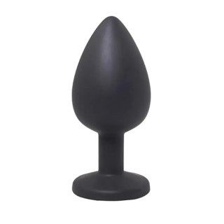 Black medium butt plug with white crystal