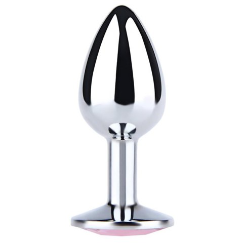Silver Small Butt Plug with Pink Diamond