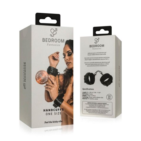 Bedroom Fantasies - Faux Leather Handcuffs Black