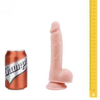 13/3 cm Champs DUAL DENSITY Dorky dwuwarstwowe dildo z jądrami i przyssawką