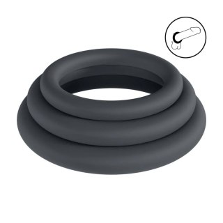 Classic Silicone Cockring Set of 3 - XS/S/M - Black