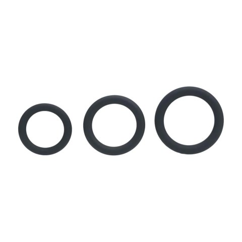 Classic Silicone Cockring Set of 3 - XS/S/M - Black