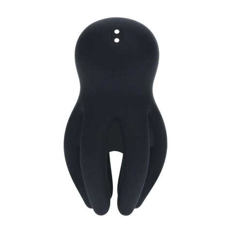 Digital Vibrating Silicone Penis Head Stimulator with Tentacles - Black
