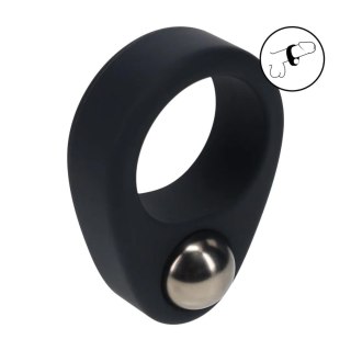 Liquid Silicone Single Weighted Ball Cockring - Black