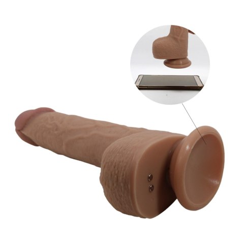 PRETTY LOVE - Tommy 8,9'' Light Brown, 3 vibration functions 3 thrusting settings Suction base Wireless remote control