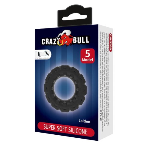 Crazy Bull Laiden Super Soft Silicone Cock Ring - Black