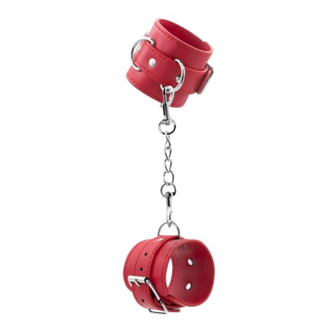 BONDAGE LOVE LEATHER HANDCUFFS CRUSHIOUS RED